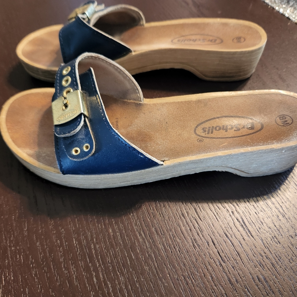 Size 8 Dr Scholls Blue Classic Sandals Was 16$ Now 12$